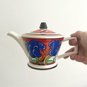 Unique Clarice Cliff inspired Sadler Art Deco teapot 1980’s made in Engl…